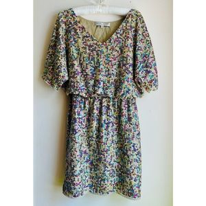 TRINA TURK MULTICOLORED SEQUINS BLOUSON DRESS SIZE 2